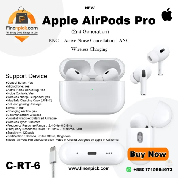 AirPods Pro 2nd Generation MagSafe Charging Case RT 6 with USB-C