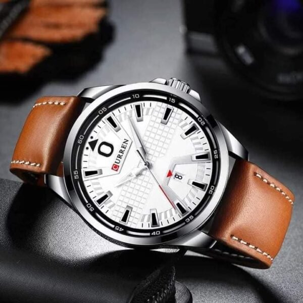 Curren 8379 PU Leather Analog Watch