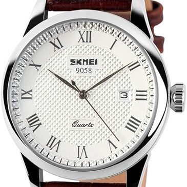Skmei 9058 Men’s Quartz Leather Watch