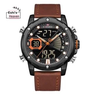 Naviforce NF9172 Men's Dual Movement Leather Strap Watch