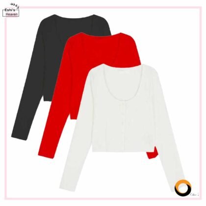 Ladies Full Sleeve Pointelle Cropped Cardigan Top