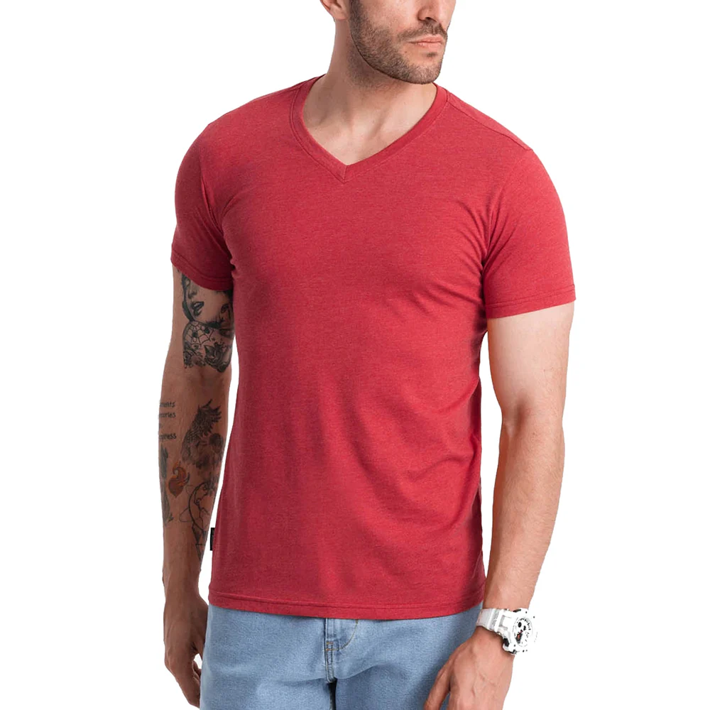 Men’s Short Sleeve V-Neck Cotton T-Shirt -eshis heaven - Image 6