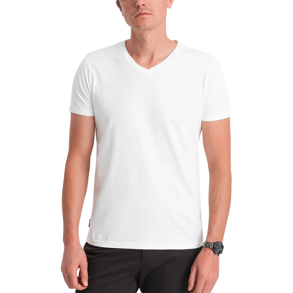 Men’s Short Sleeve V-Neck Cotton T-Shirt -eshis heaven - Image 5