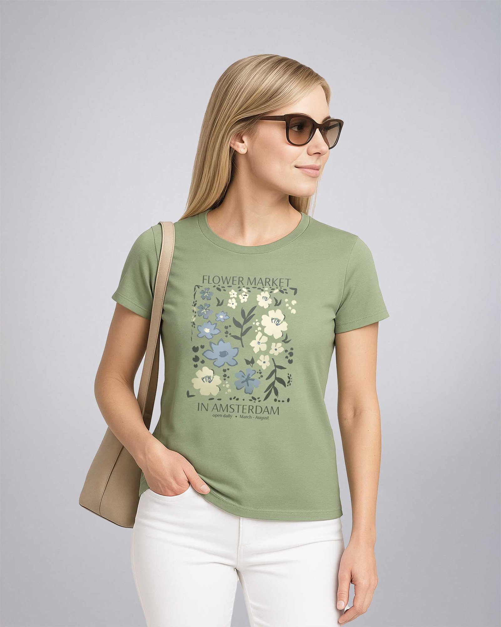 Olivs Leafletic Ladies Cotton Printed T-Shirt