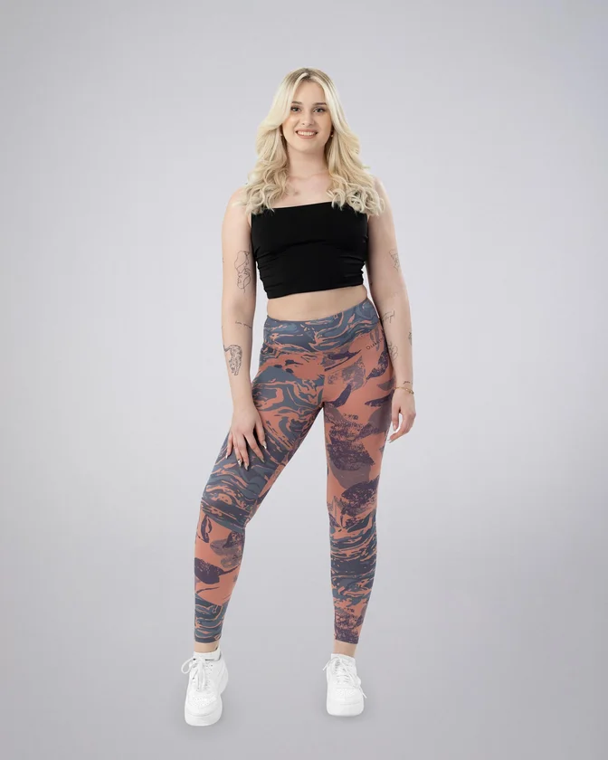 Olivs Leafletic Soft Touch Stretch Marble Print Legging - Image 2