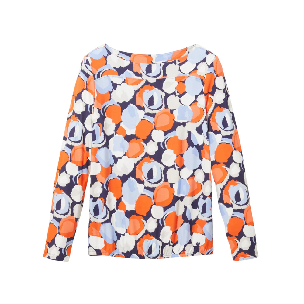 Olivs Women’s Boat Neck Long Sleeve Printed Top - Image 3