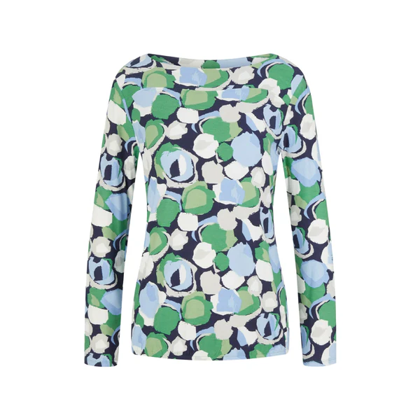 Olivs Women’s Boat Neck Long Sleeve Printed Top - Image 2