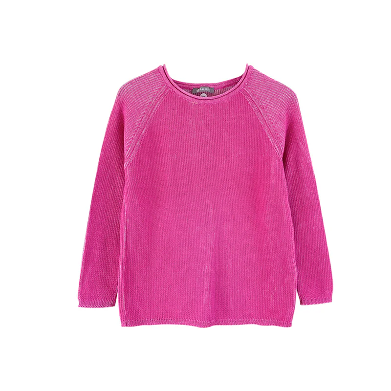 Olivs Women’s Round Neck Waffle Knit Pullover Jumper Sweater - Image 2
