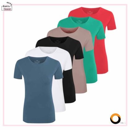 Women’s Crew Neck Short Sleeve Soft Cotton Jersey T-Shirt