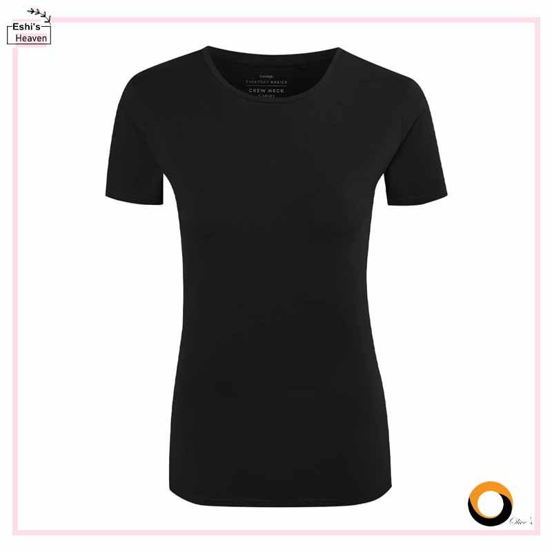 Women’s Crew Neck Short Sleeve Soft Cotton Jersey T-Shirt - Image 2