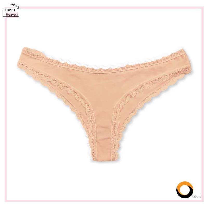Women’s Lace Cotton Brazilian Brief Panty – Olive’s - Image 2